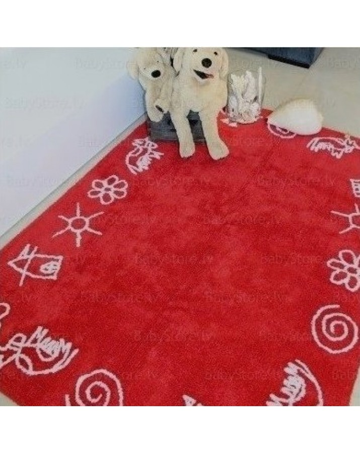 Raudonas skalbiamas kilim..