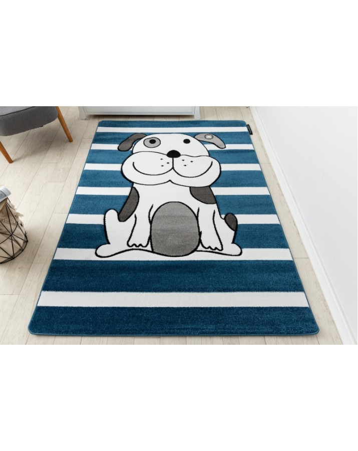 Mėlynas kilimas - šuniuka..