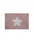 Rožinis skalbiamas kilimas su baltomis žvaigždelėmisVaikiški kilimai
