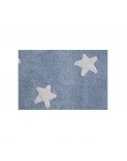 Melsvas skalbiamas kilimas su baltomis žvaigždelėmisVaikiški kilimai