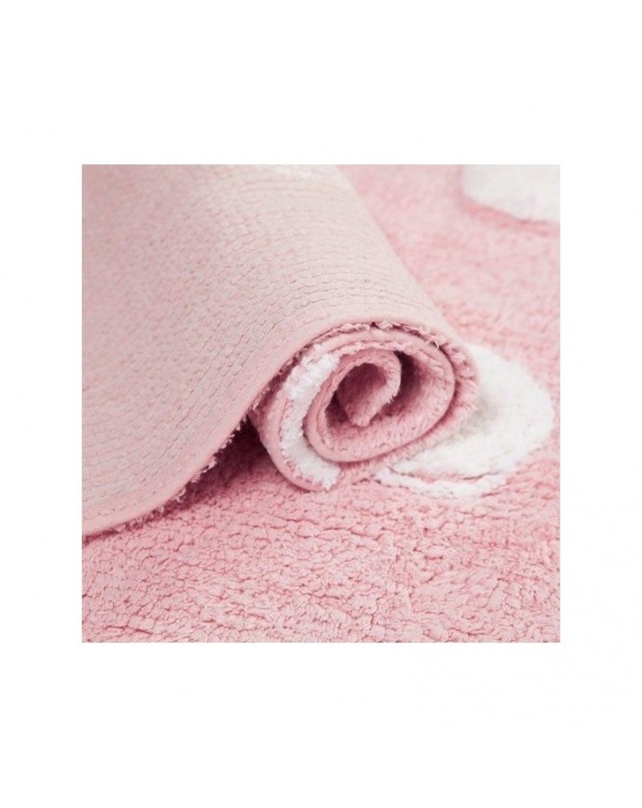 Rožinis skalbiamas kilimas Taškiukai