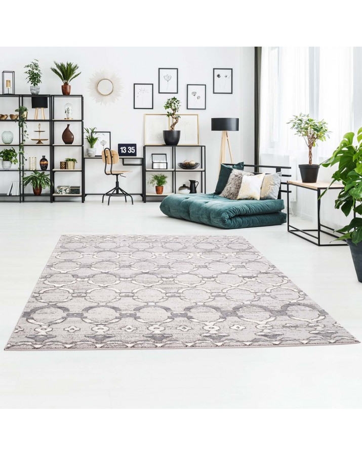 Marokietiško stiliaus pilkas kilimas