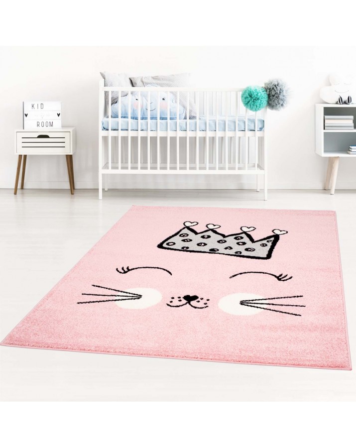 Rožinis kilimas "Katytė princesė"Vaikiški kilimai