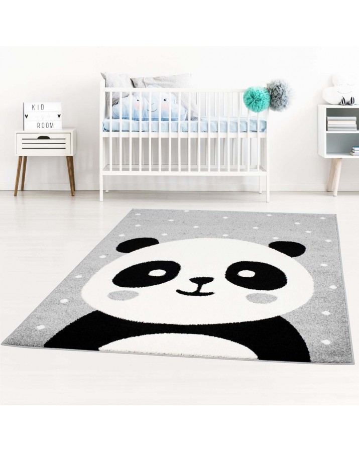 Pilkas kilimas "Panda"Vaikiški kilimai