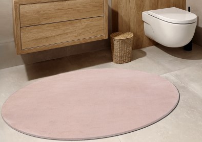 Apvalus rožinis skalbiamas kilimas POSH